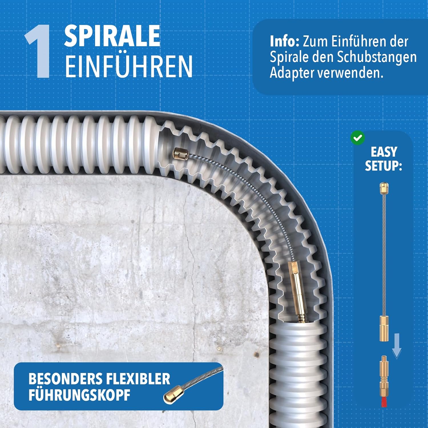 Einziehspirale 30m - Kabeleinziehhilfe