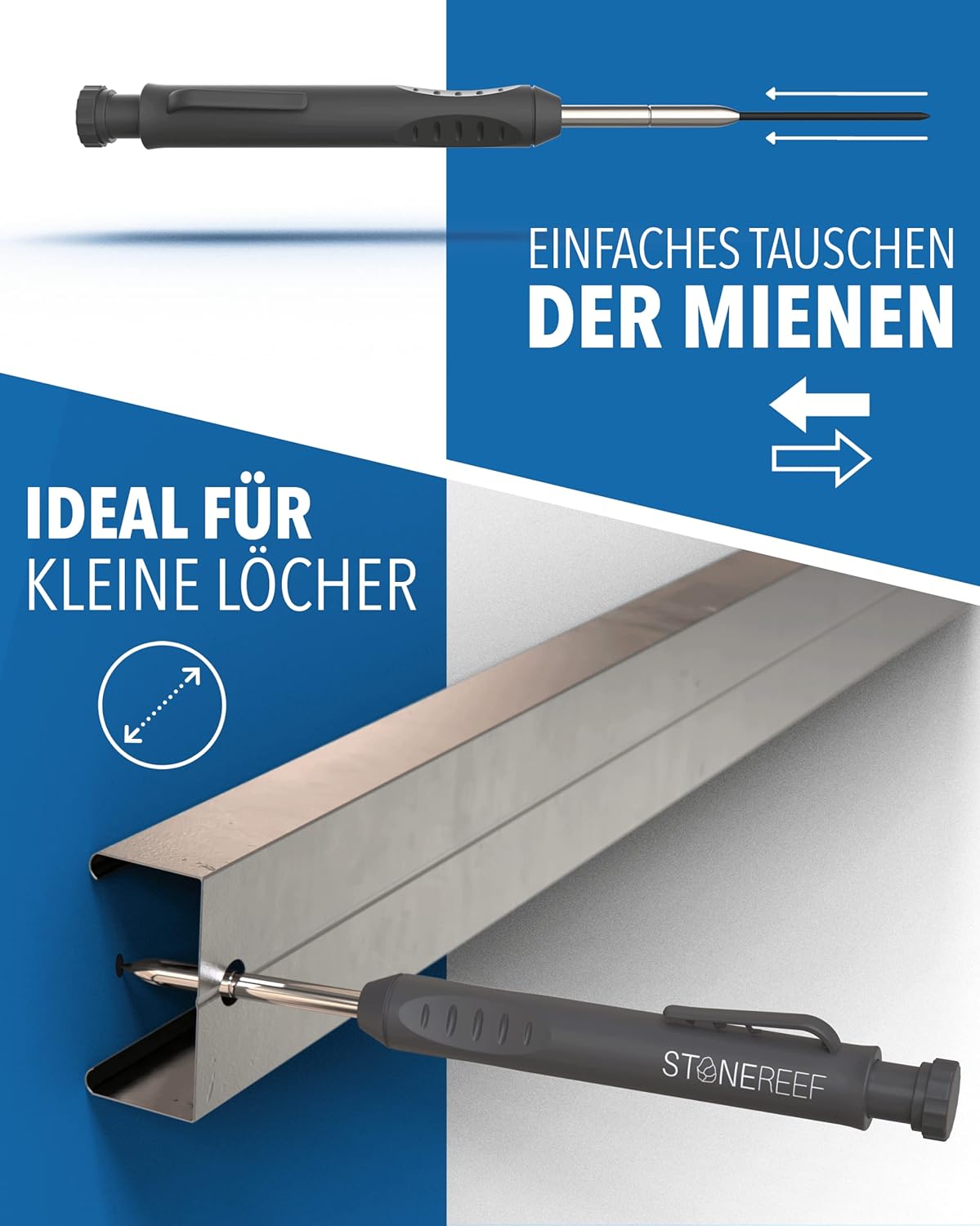 Tieflochmarker Profi mit Köcher