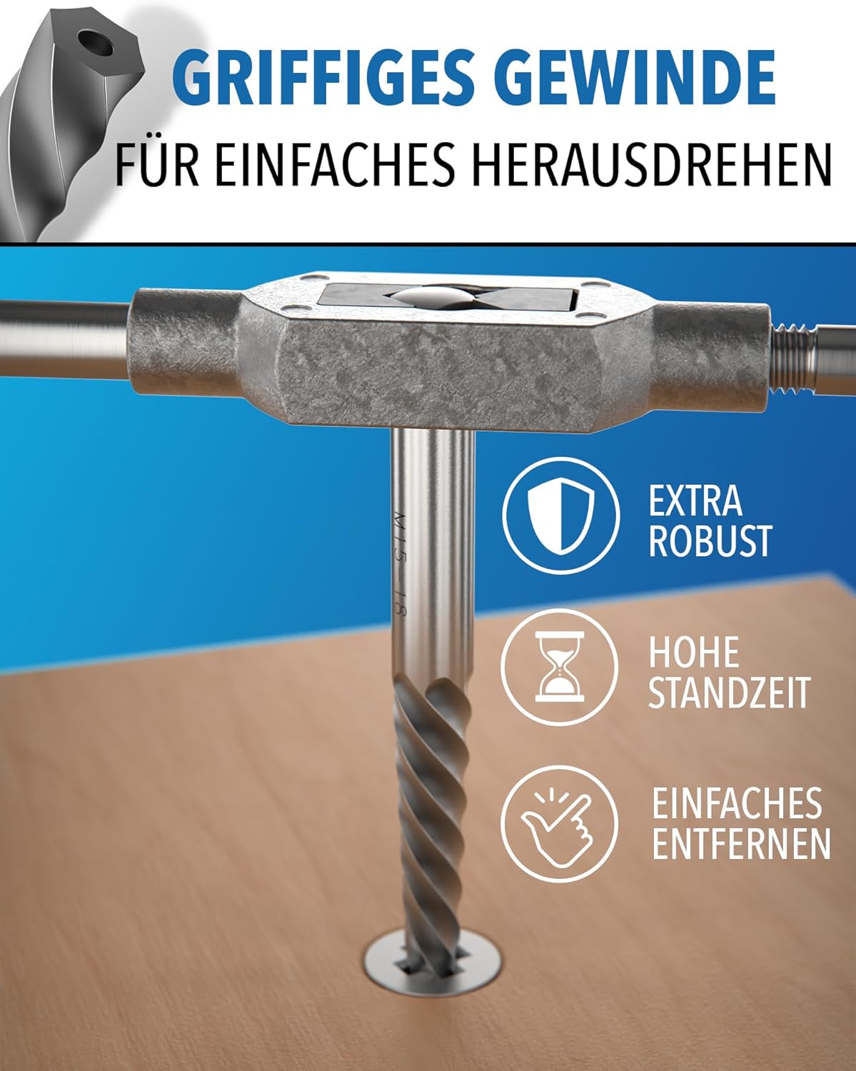 Schraubenausdreher mit Windeisen