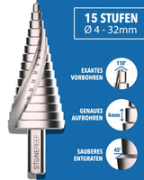Stufenbohrer Profi aus HSS Stahl