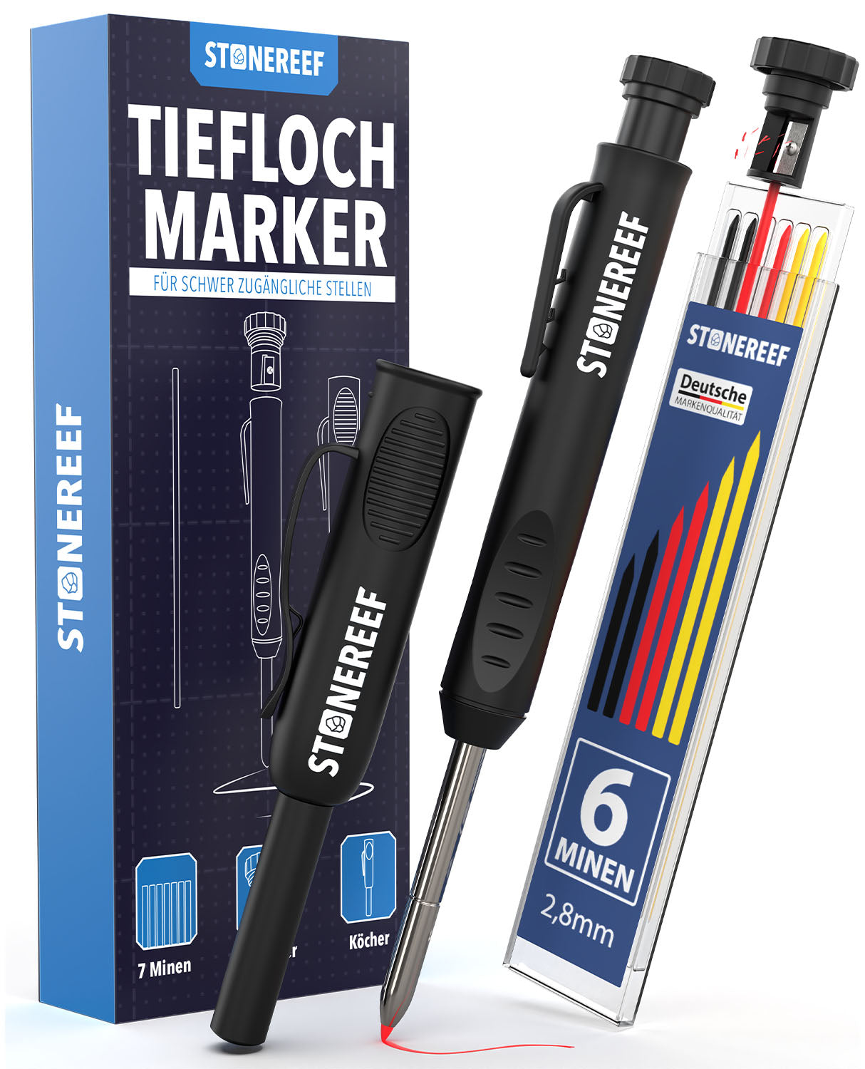 Tieflochmarker Profi mit Köcher