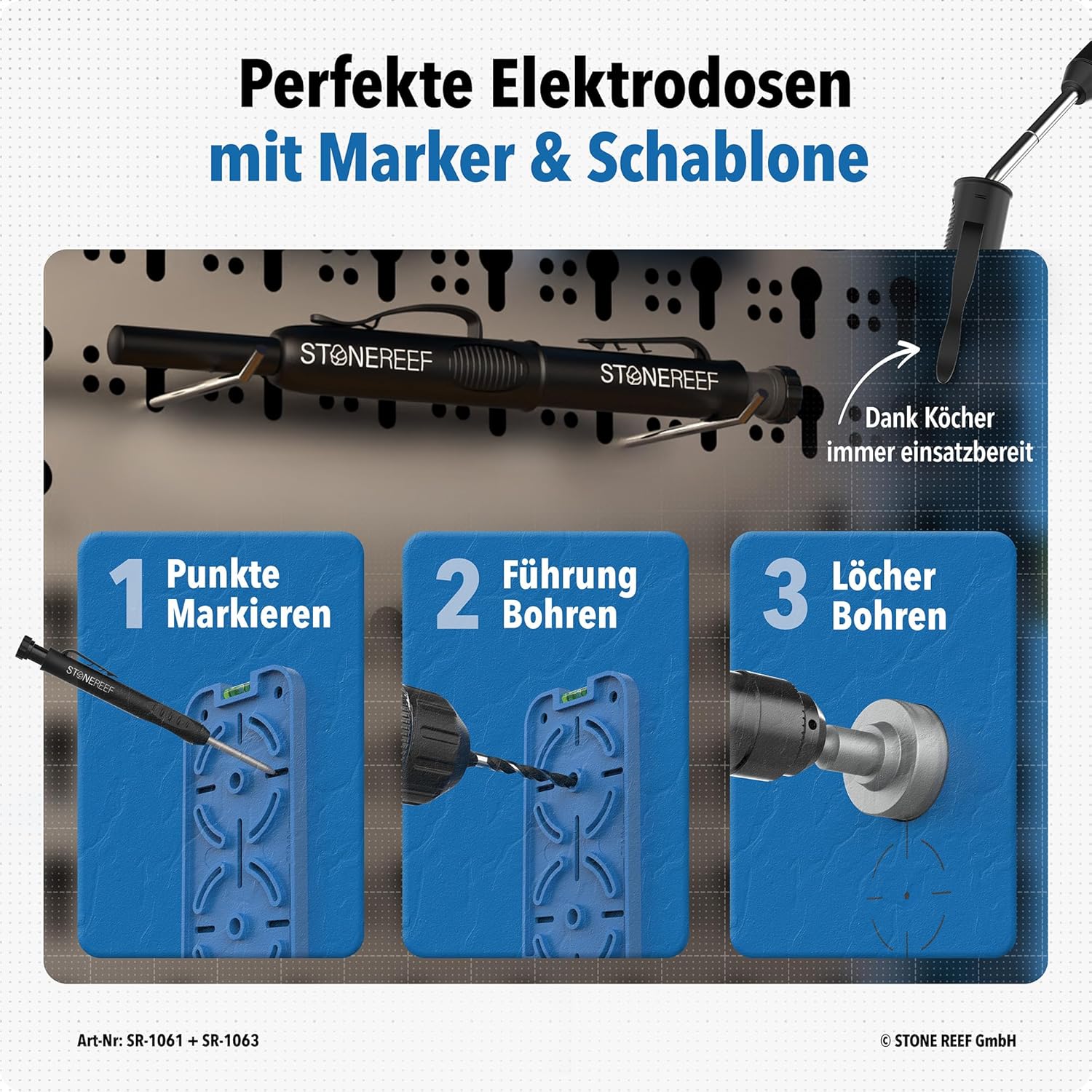 Bohrschablone für Steckdosen