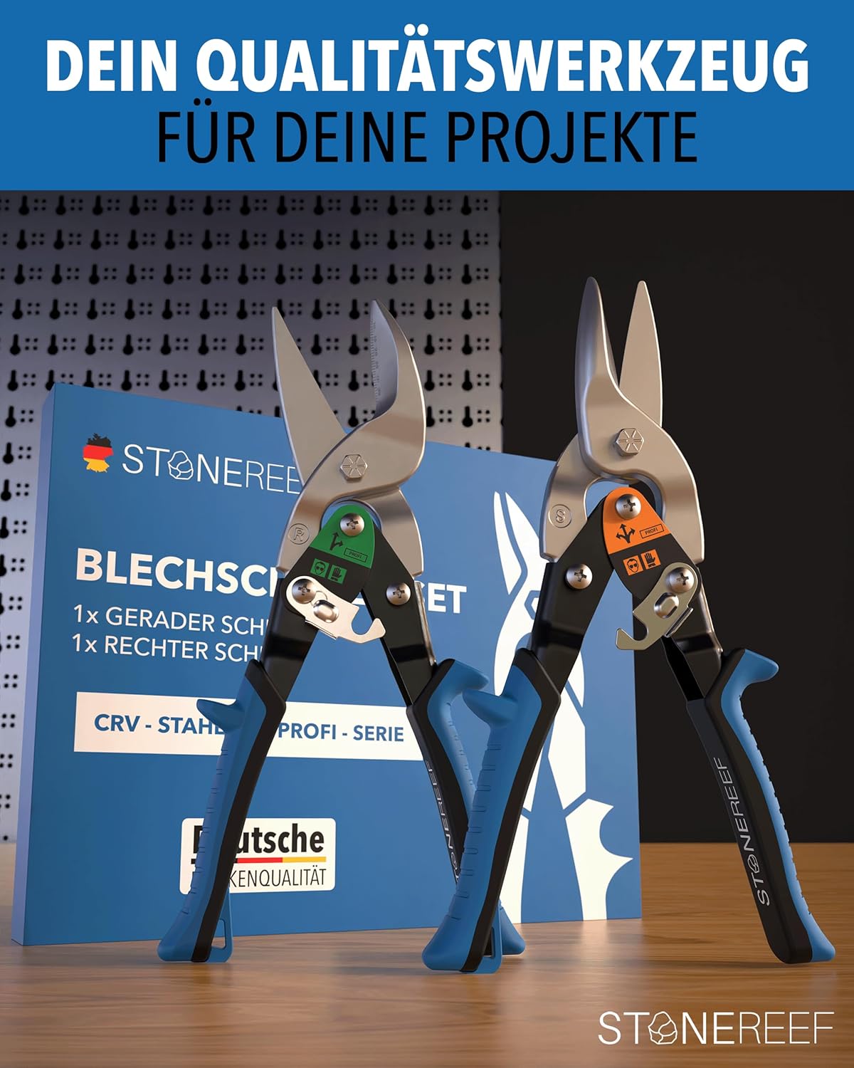 Blechschere Set gerader- & rechter Schnitt