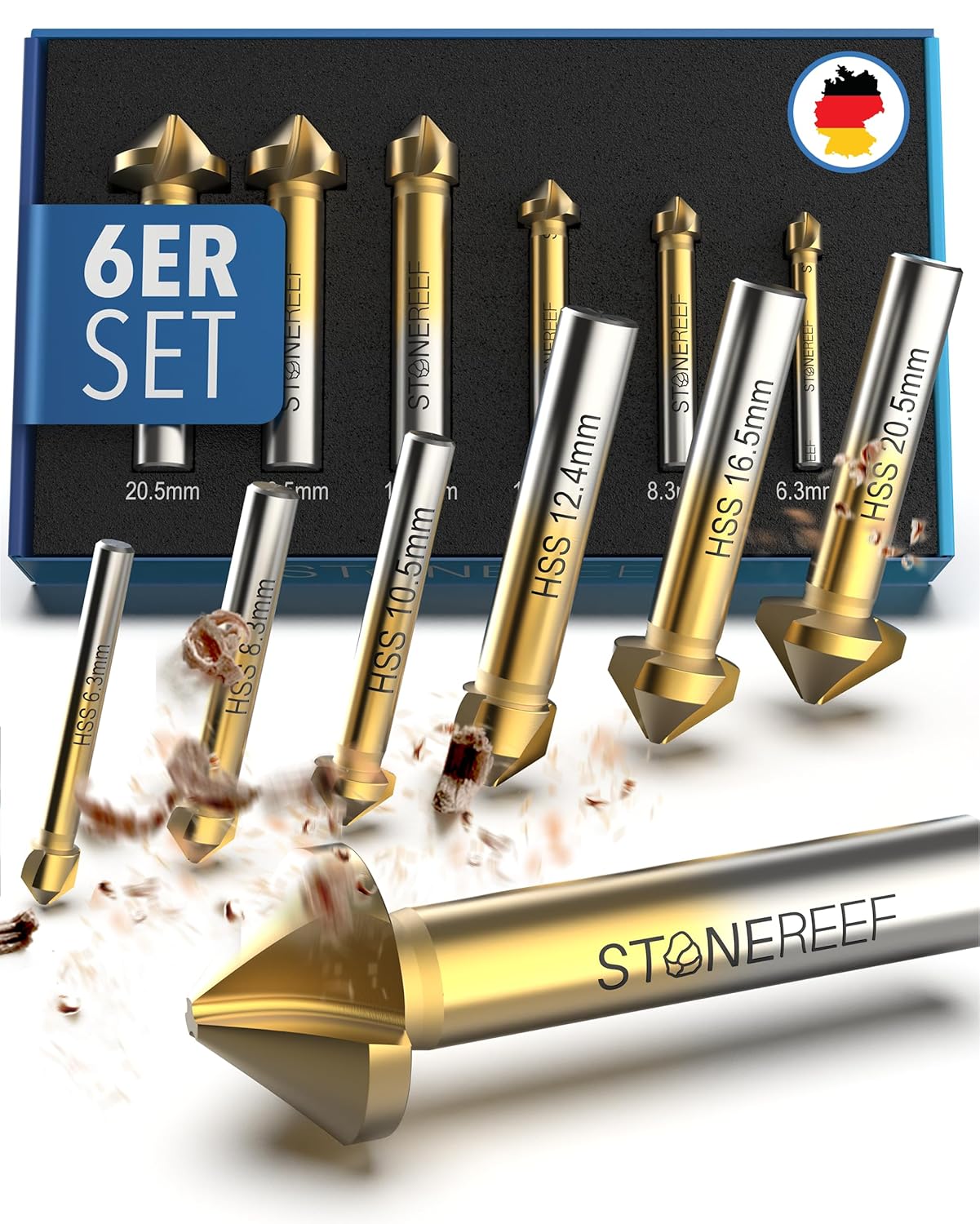Senkbohrer Set aus HSS Stahl