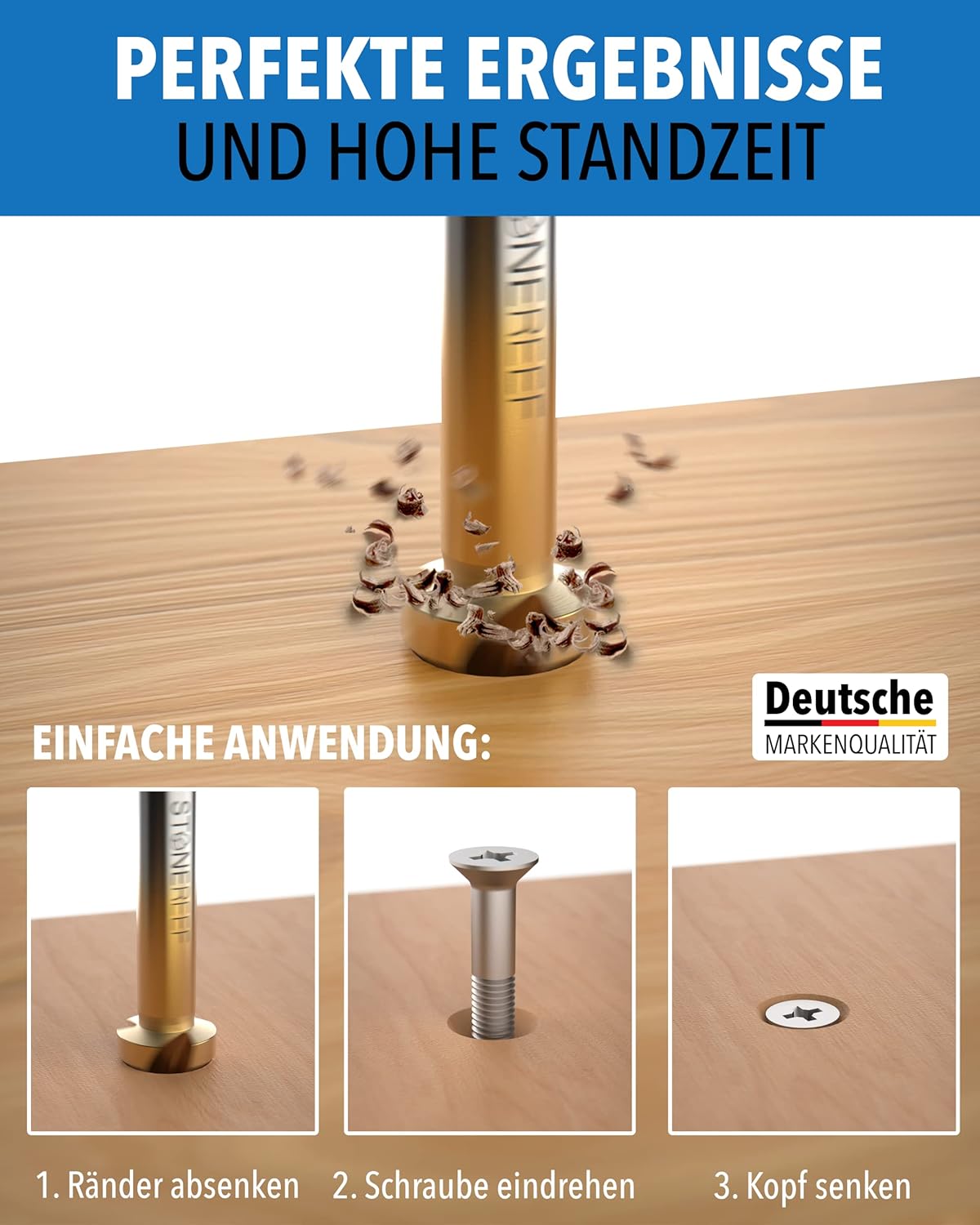 Senkbohrer Set aus HSS Stahl