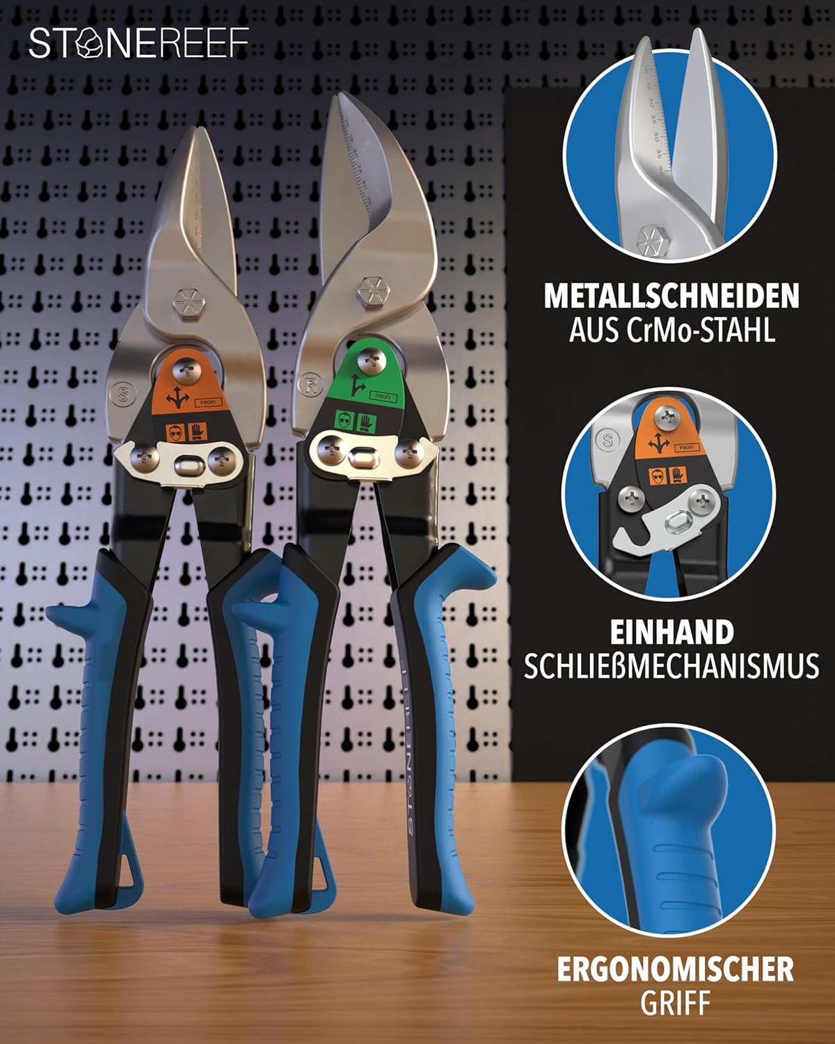 Blechschere Set gerader- & rechter Schnitt