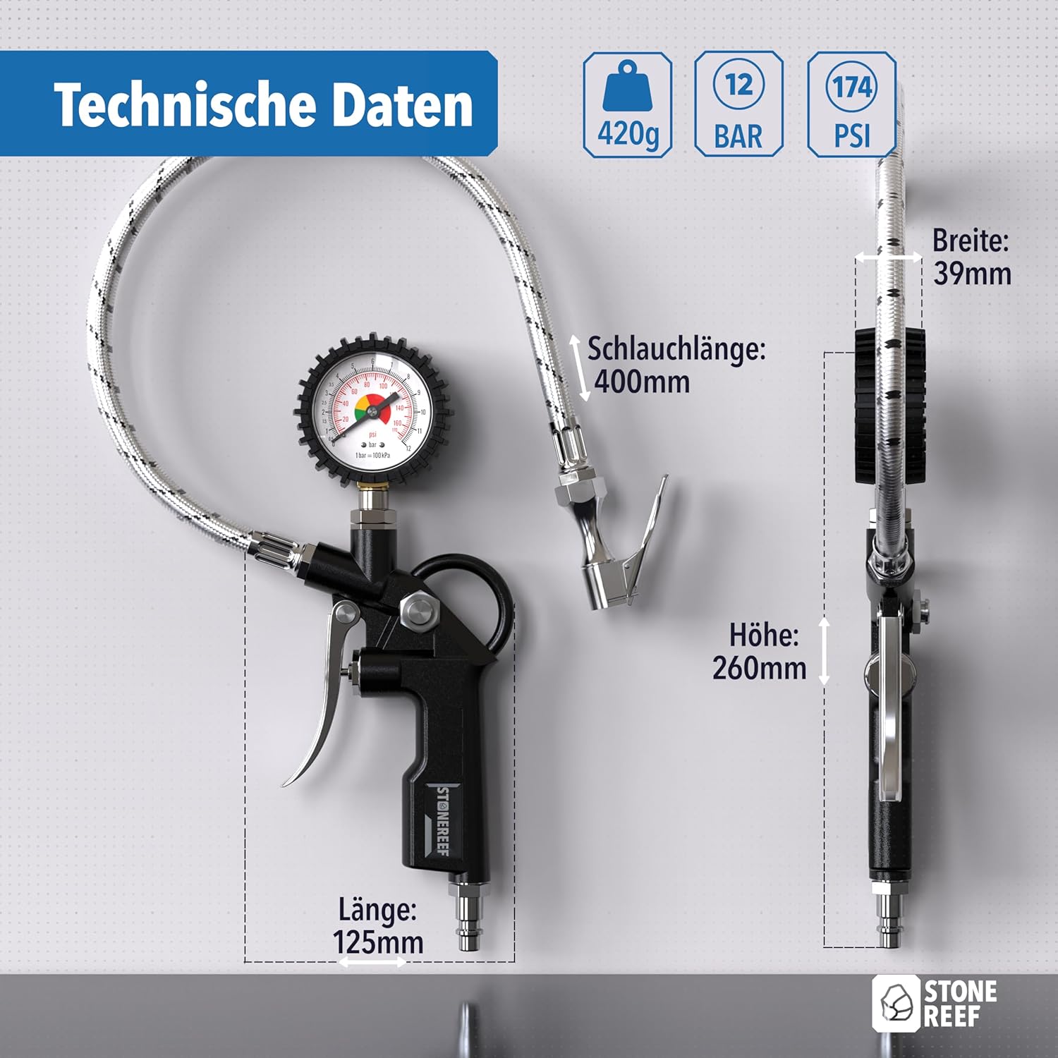 Reifenfüller mit Manometer