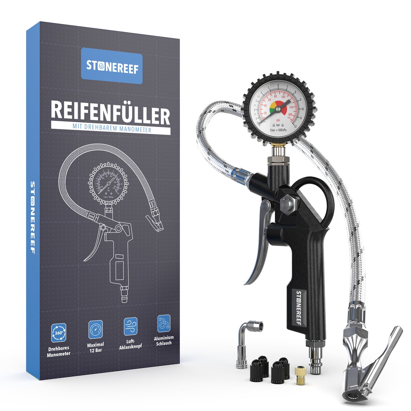 Reifenfüller mit Manometer