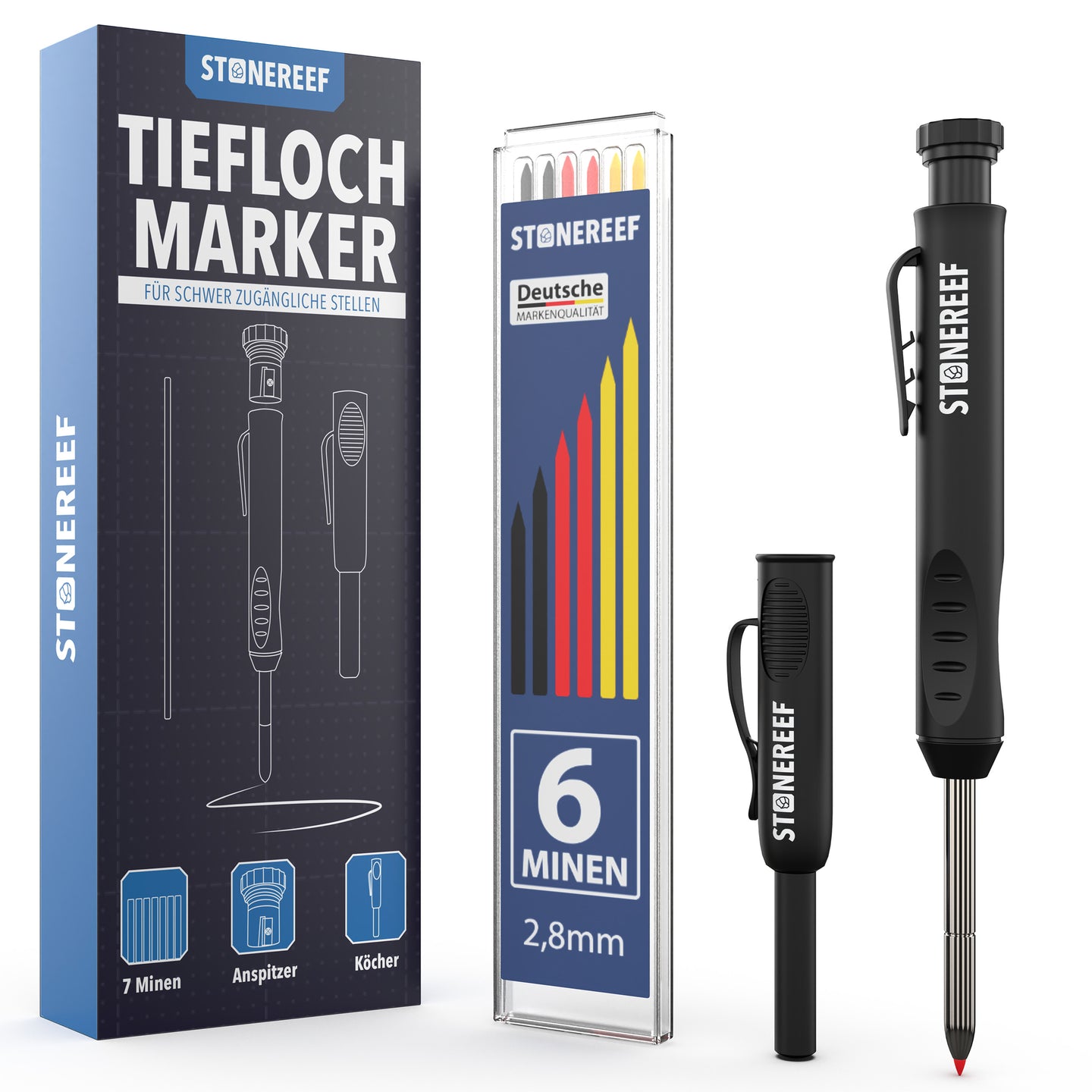 Tieflochmarker Profi mit Köcher