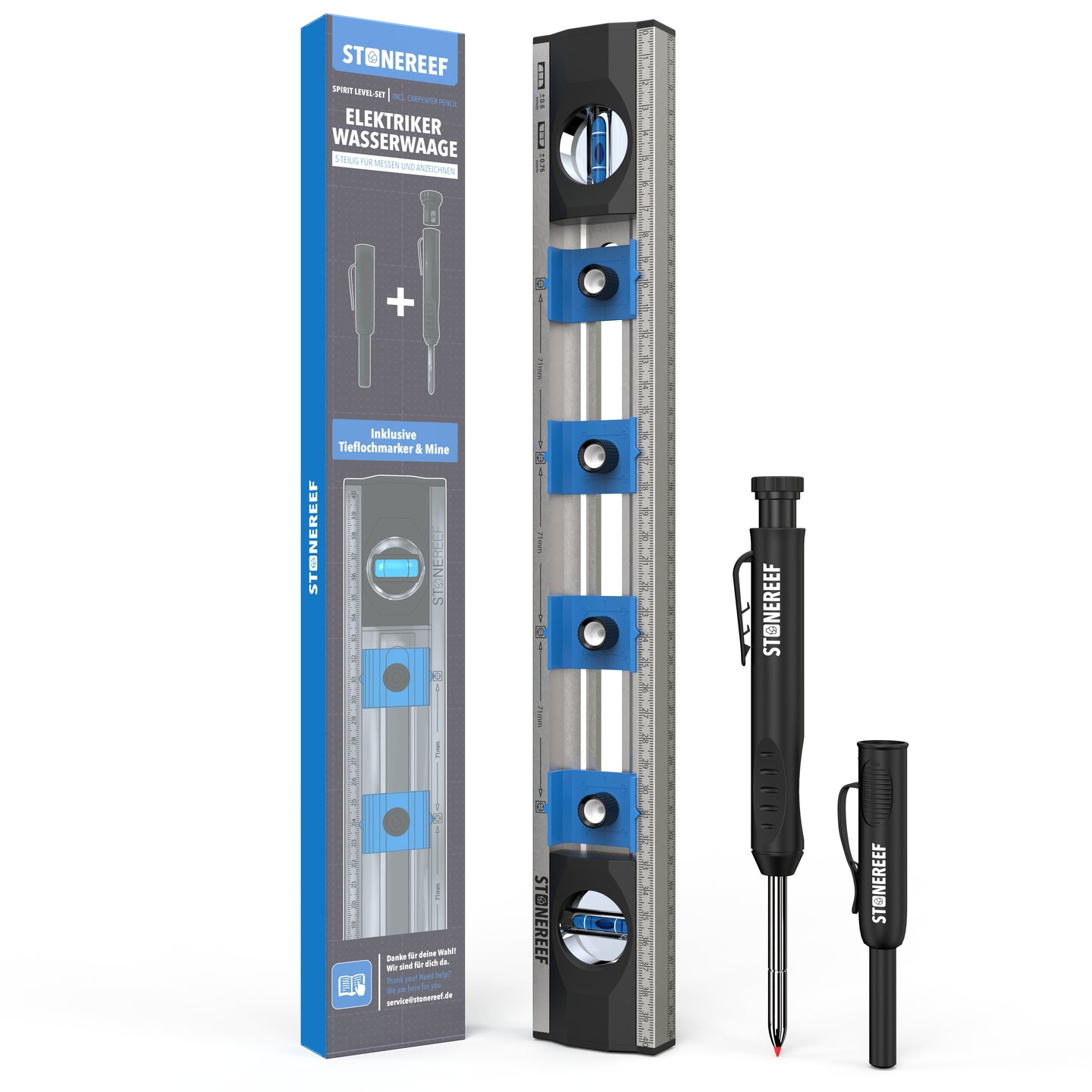 Elektriker-Wasserwaage für exakte Dosenmontage